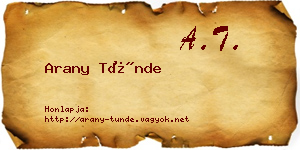 Arany Tünde névjegykártya